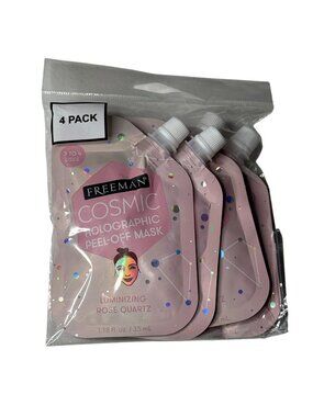 Freeman Peel Off Mask 4 Pack Holographic Rose Quartz Brightening Skin